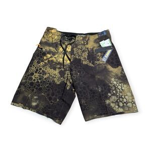 Depactus Aleutian Camo Board Shorts Size 32 Bronze Mist Surf Stretch Beach BNWT